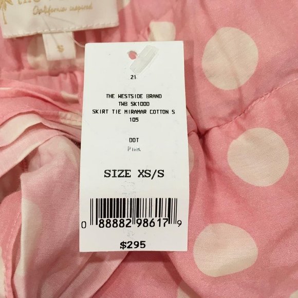 The Westside Skirt Tie Miramar Ruffle Details Dot Pink Color g26 - Picture 8 of 8